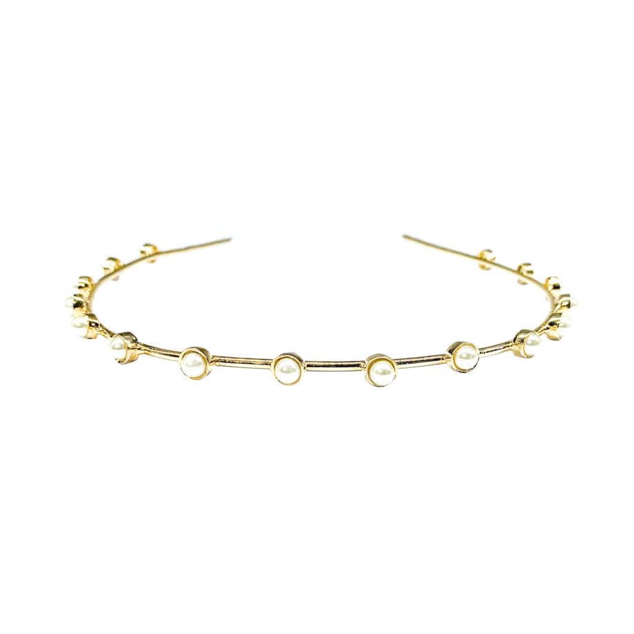 TIARA PÉROLAS - BANHO DOURADO