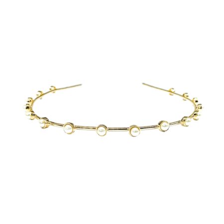 TIARA PÉROLAS - BANHO DOURADO
