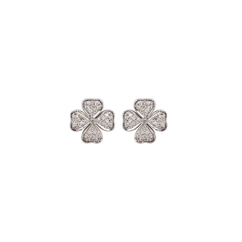 Brinco em ouro branco 18k com diamantes