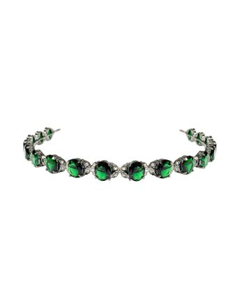 TIARA OVAIS GRANDES COLOR VERDE – BANHO NEGRO