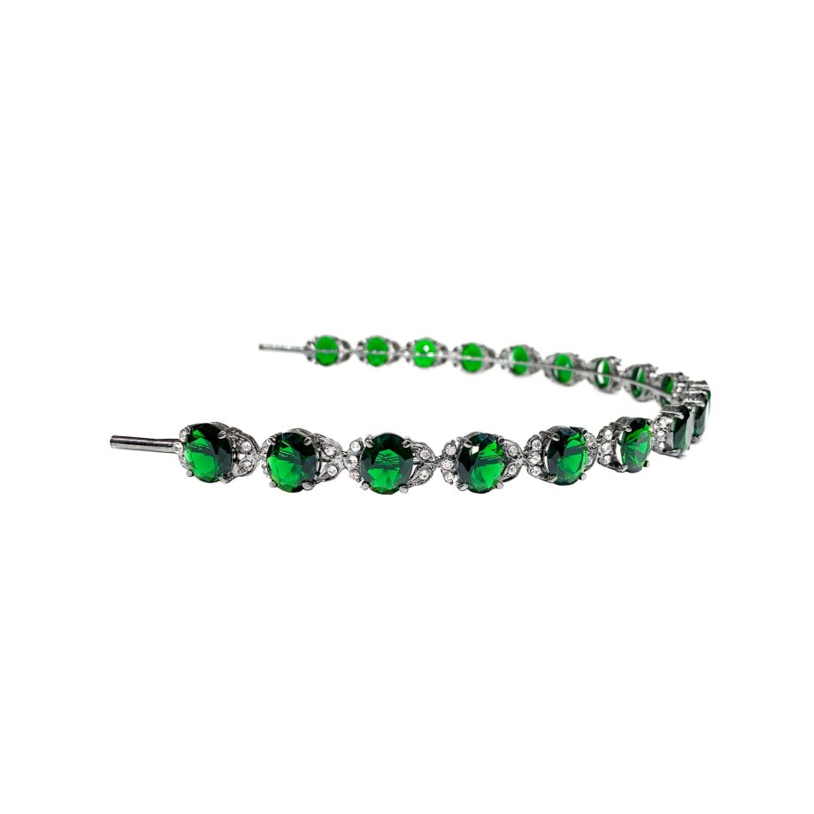 TIARA OVAIS GRANDES COLOR VERDE – BANHO NEGRO