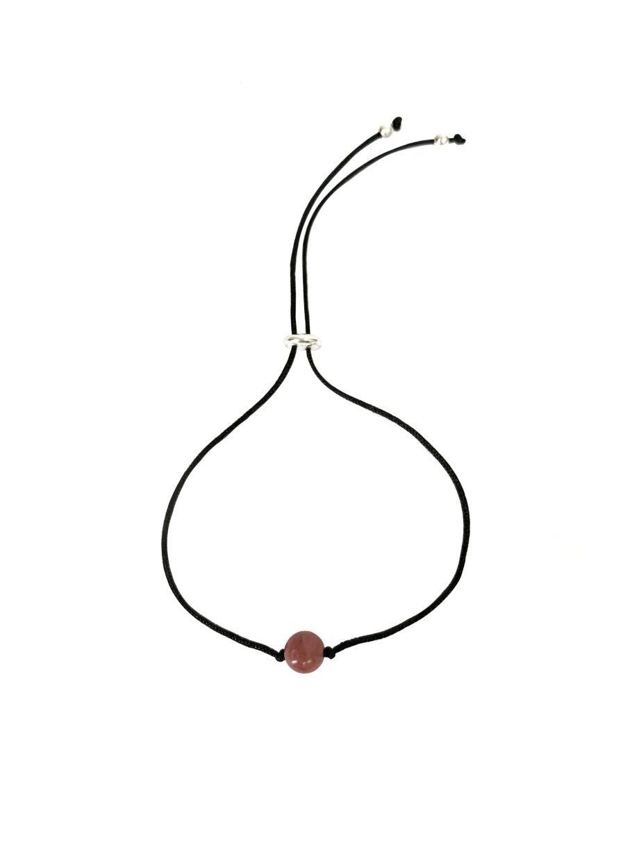 PULSEIRA EM PRATA DE LEI 925 COM A PEDRA DO SEU SIGNO - QUARTZO ROSA/TOURO
