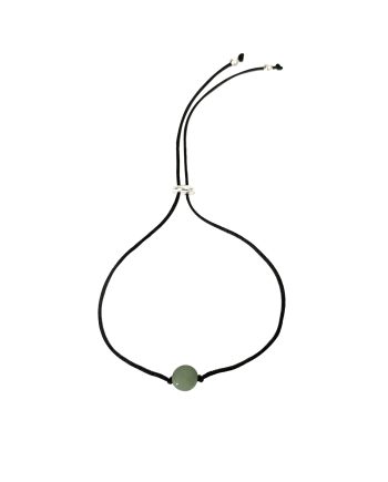 PULSEIRA NO FIO DE SEDA COM  PONTEIRAS EM PRATA DE LEI 925 - QUARTZO VERDE/CÂNCER