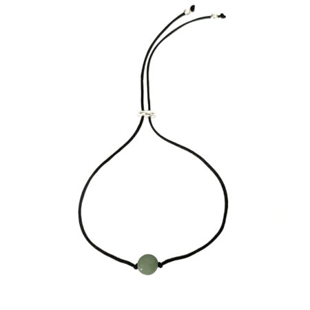 PULSEIRA NO FIO DE SEDA COM  PONTEIRAS EM PRATA DE LEI 925 - QUARTZO VERDE/CÂNCER