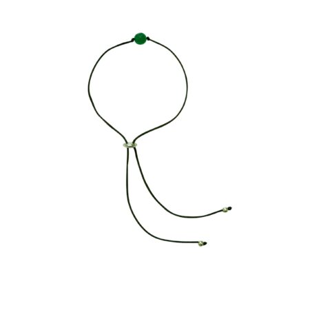 PULSEIRA EM PRATA DE LEI 925 COM PONTEIRAS EM PRATA E JADE VERDE