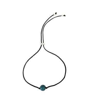PULSEIRA NO FIO DE SEDA COM TURQUESA  E PONTEIRAS EM PRATA DE LEI 925