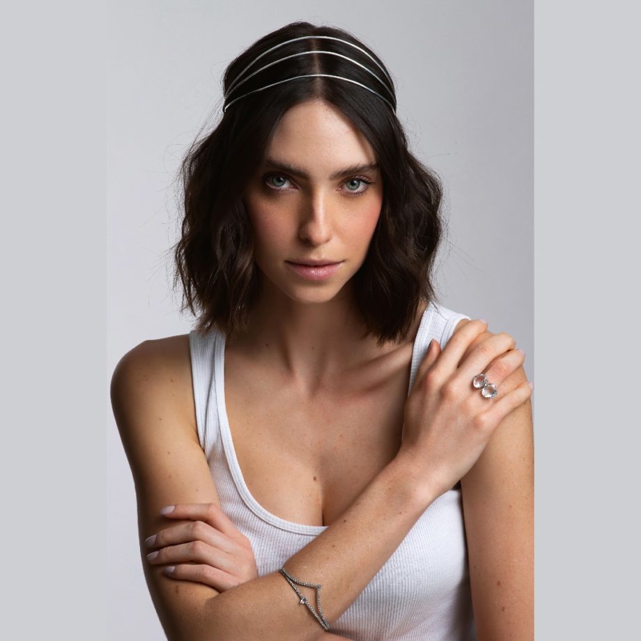 Headpiece 3 fios -  banho prata