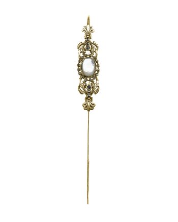 MARCADOR DE LIVRO BARRETE COM MARCASSITAS E MADREPÉROLA DOURADO – 1UN
