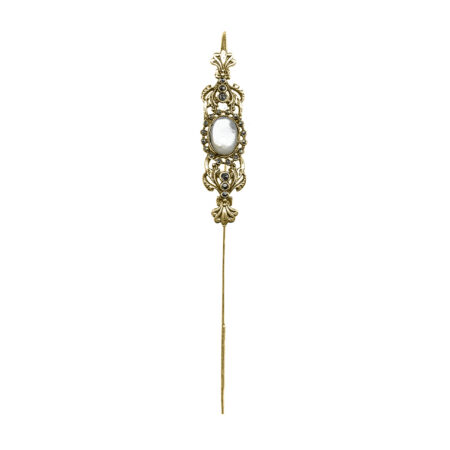 MARCADOR DE LIVRO BARRETE COM MARCASSITAS E MADREPÉROLA DOURADO – 1UN