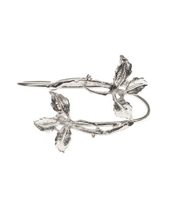 BRACELETE RÍGIDO FOLHAS EM PRATA DE LEI 925