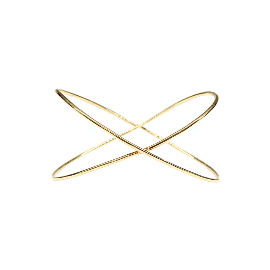 BRACELETE RÍGIDO EM PRATA DE LEI 925 COM BANHO DOURADO