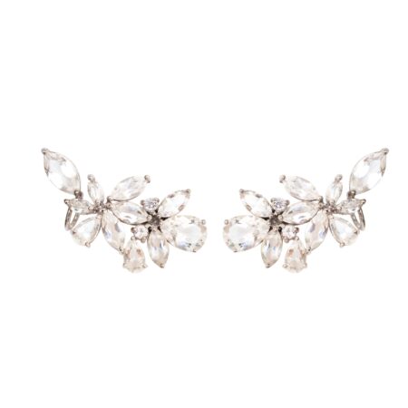 Earcuff em prata de Lei 925 com topázios e ródio branco