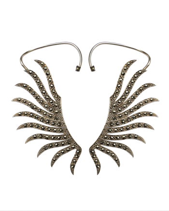 EARCUFF EM PRATA DE LEI 925 COM MARCASSITAS