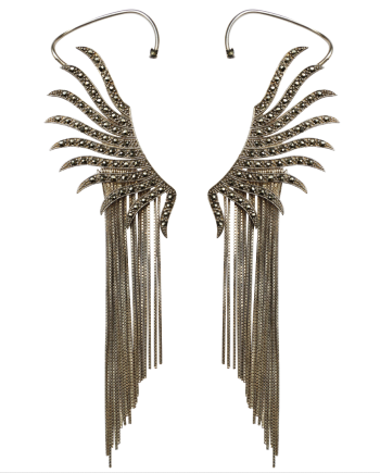 Earcuff em prata de Lei 925 com marcassitas