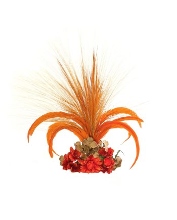 HEADPIECE COM PENAS, RAFIS E FLORES