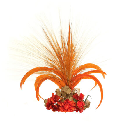 HEADPIECE COM PENAS, RAFIS E FLORES