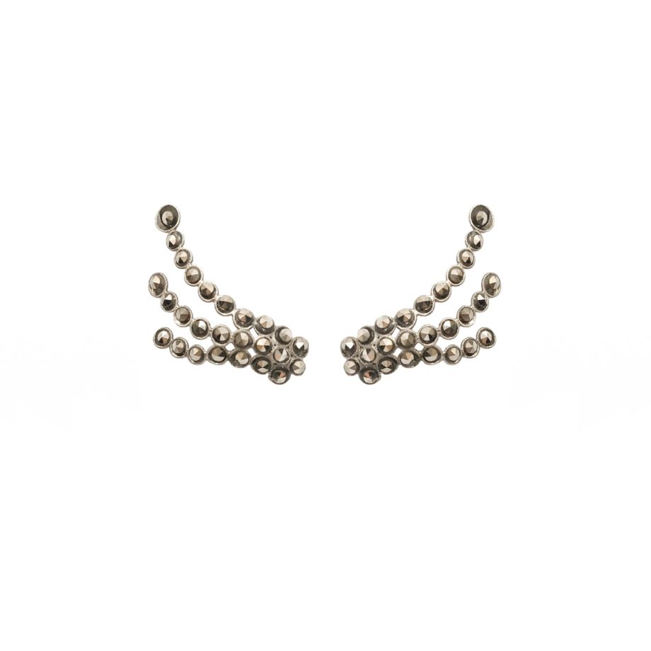 EARCUFF EM PRATA DE LEI 925 COM MARCASSITAS