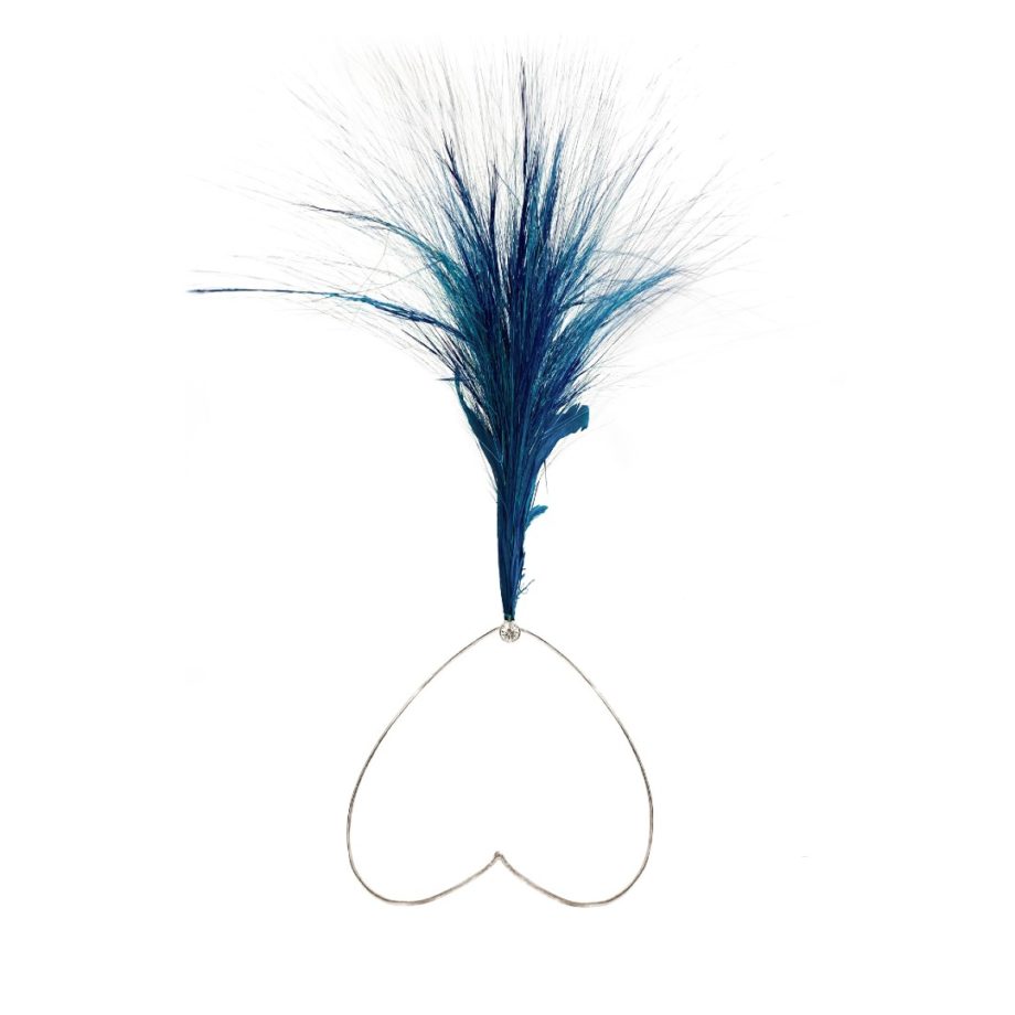 HEADPIECE ANATÔMICA COM CRISTAL, PENAS E PALHAS