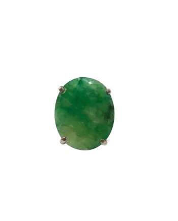 ANEL EM PRATA DE LEI 925 COM JADE VERDE