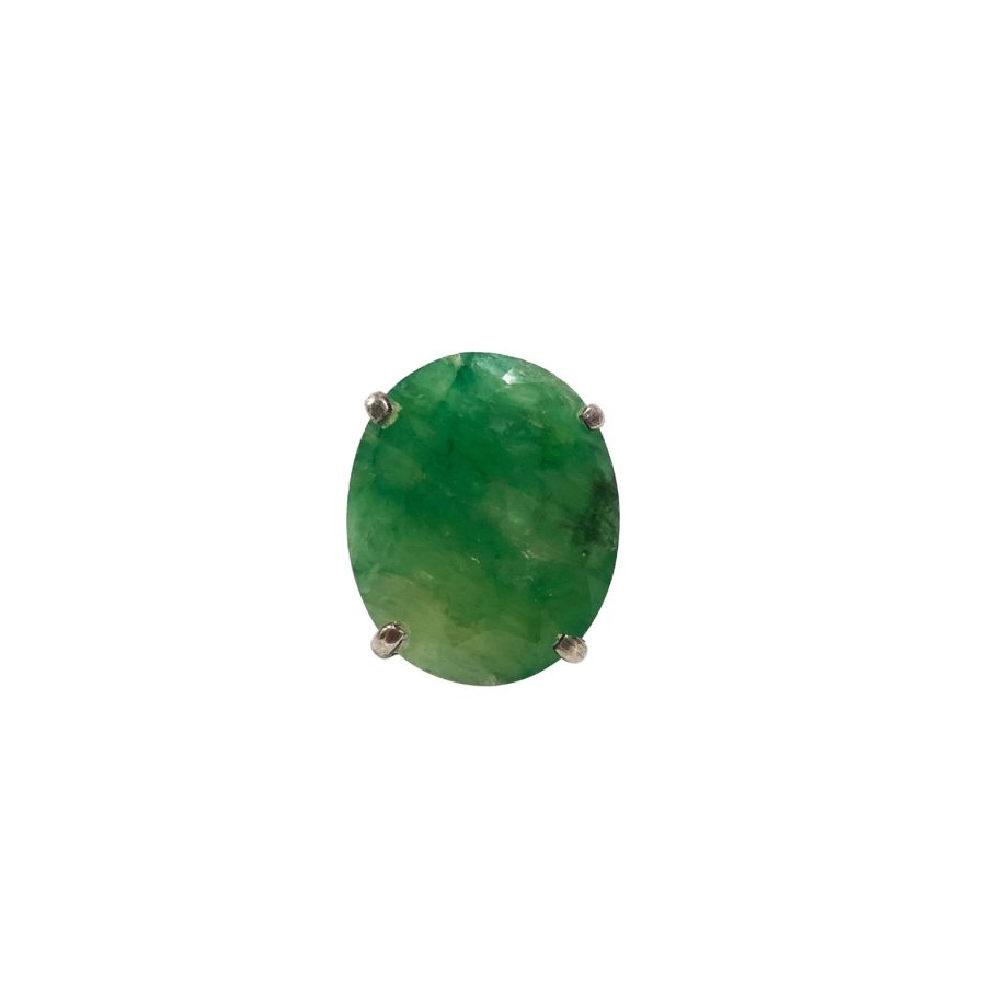 ANEL EM PRATA DE LEI 925 COM JADE VERDE