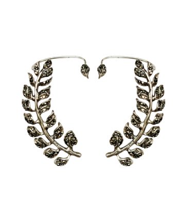 EARCUFF EM PRATA DE LEI 925 COM MARCASSITAS