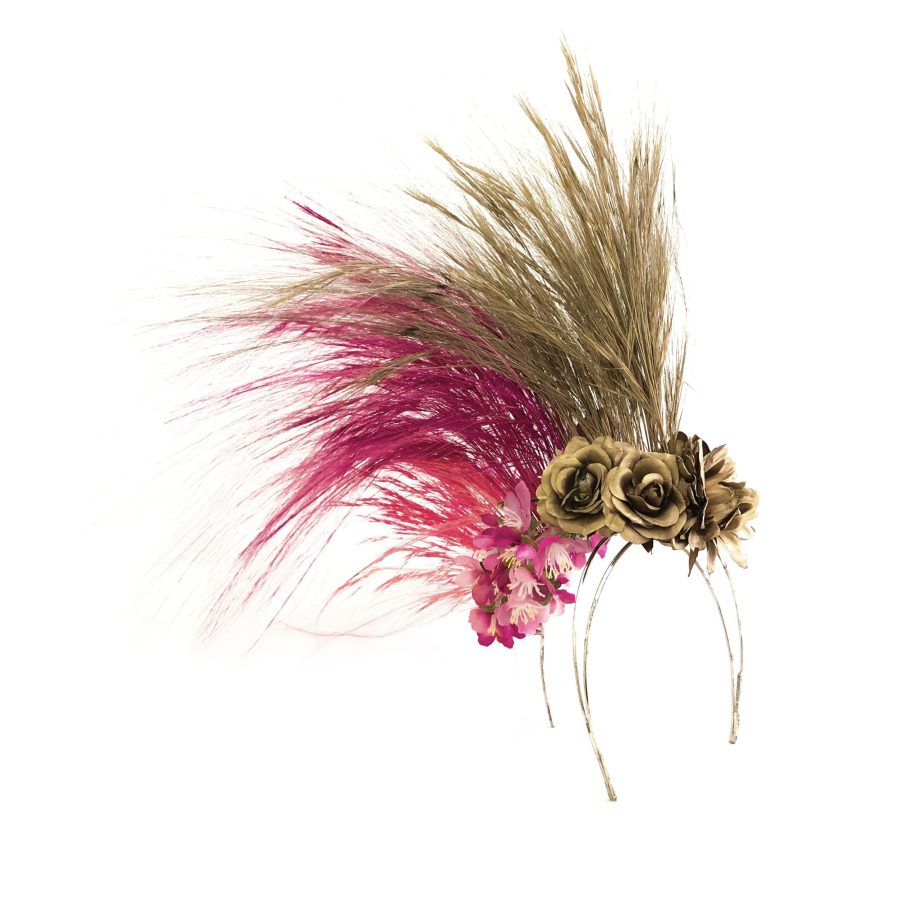 HEADPIECE MOICANO COM RAFIS E FLORES