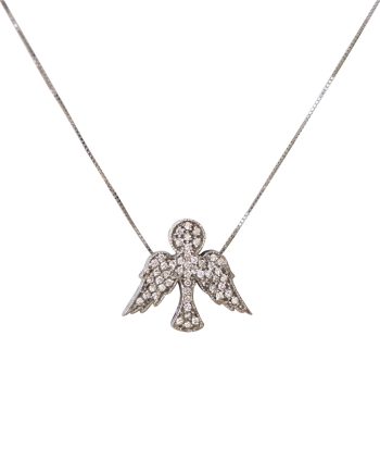 Colar Espírito santo em ouro branco 18K com diamantes