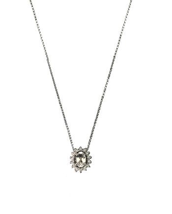 COLAR EM OURO BRANCO 18K COM DIAMANTES