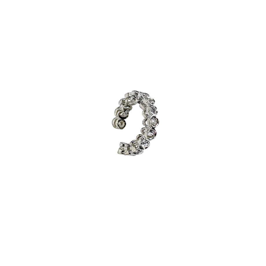 PIERCING EM PRATA DE LEI 925 COM TOPÁZIOS E RÓDIO BRANCO