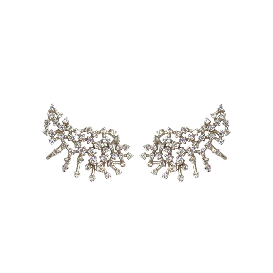 BRINCO EM OURO BRANCO 18K COM DIAMANTE