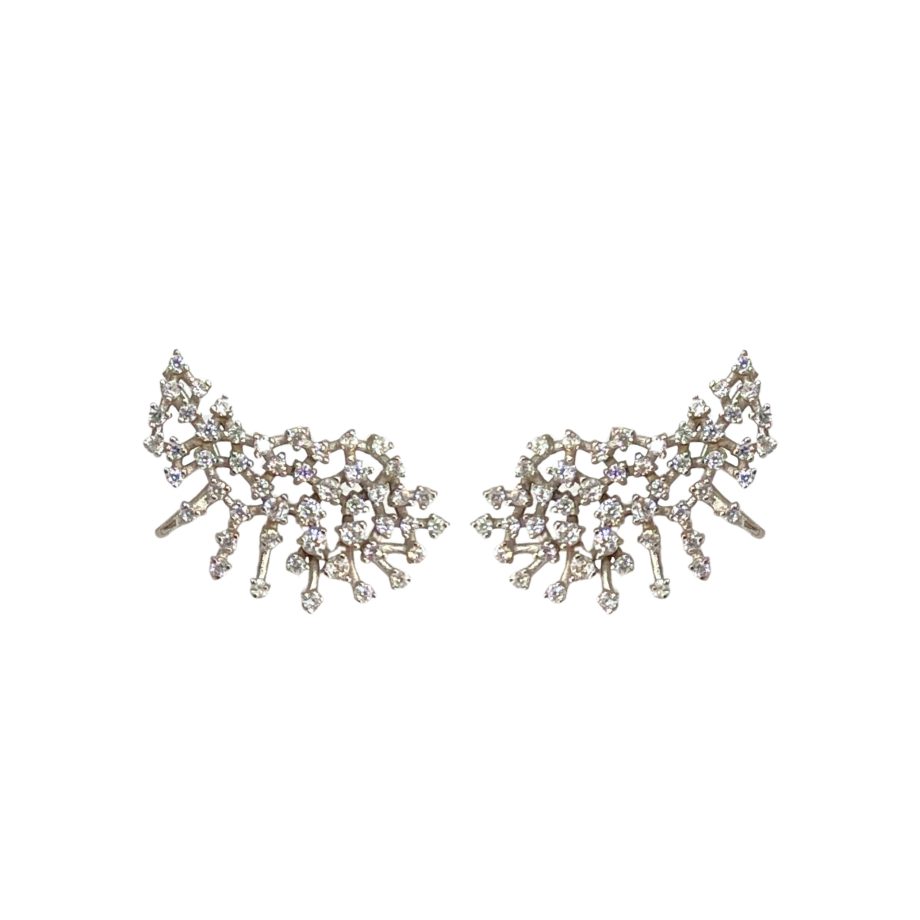 BRINCO EM OURO BRANCO 18K COM DIAMANTE