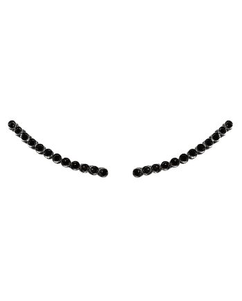 Earcuff em prata de Lei 925 com espinélios negro e ródio negro