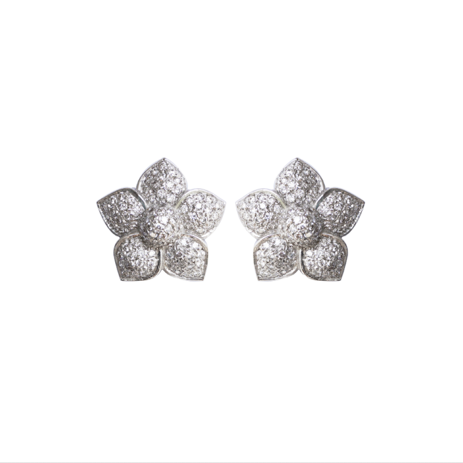 Brinco em ouro branco 18k com diamantes