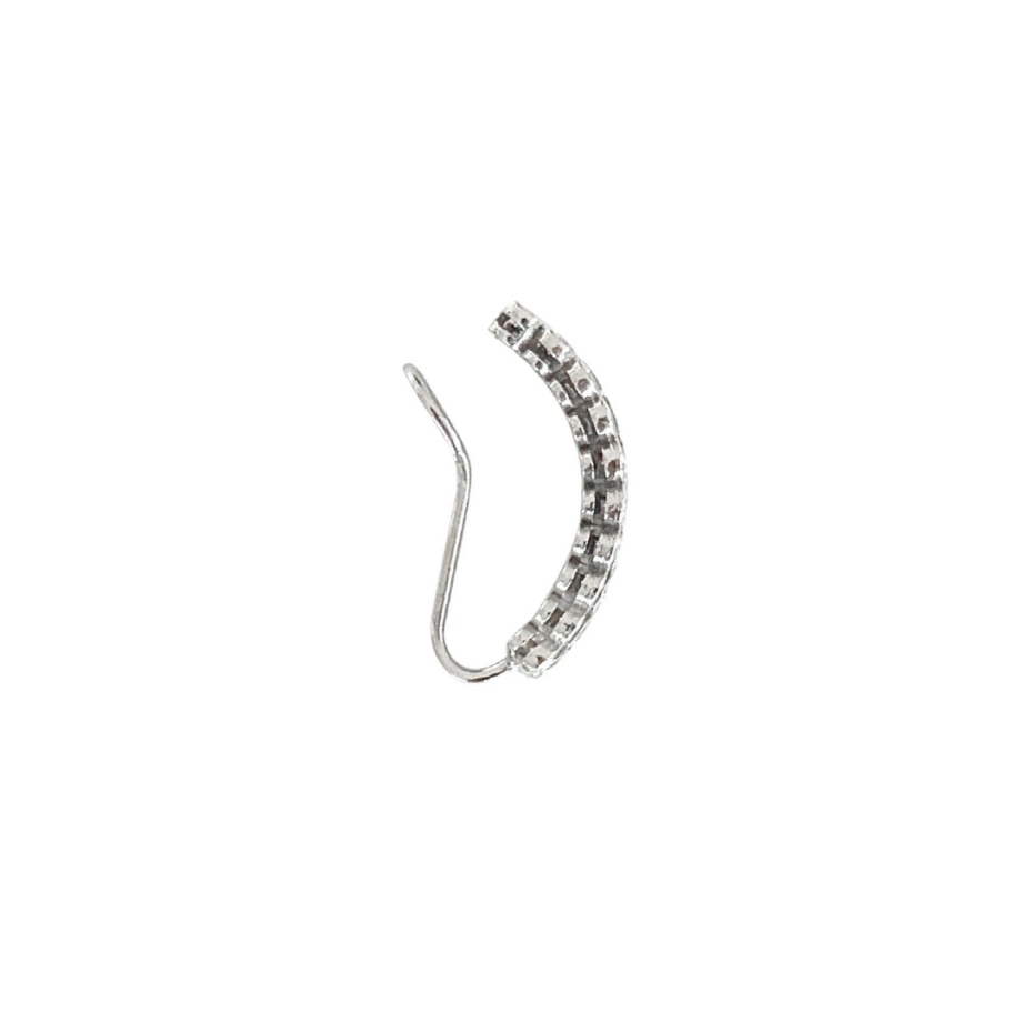 Piercing em ouro branco 18k com diamantes