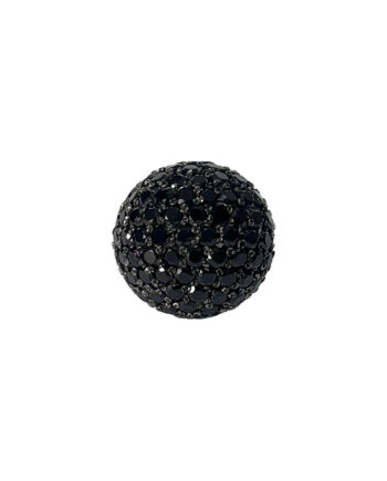 ANEL EM OURO 18K COM ESPINÉLIO NEGRP E BANHO DE RÓDIO NEGRO