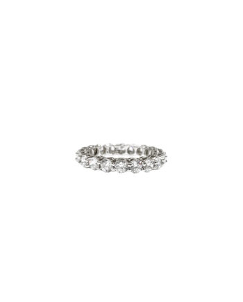 Aliança em ouro branco 18k com diamantes e banho de ródio branco