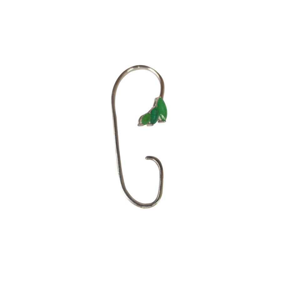 Piercing em prata de Lei 925 com jade