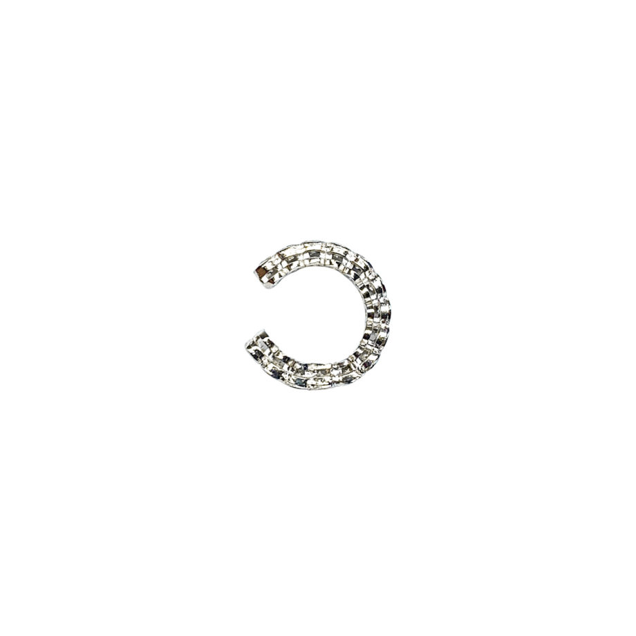 PIERCING EM PRATA DE LEI 925 COM TOPÁZIOS E RÓDIO BRANCO