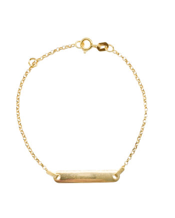 PULSEIRA DE OURO AMARELO 18K COM  PLAQUINHA