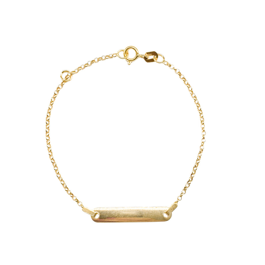 PULSEIRA DE OURO AMARELO 18K COM  PLAQUINHA