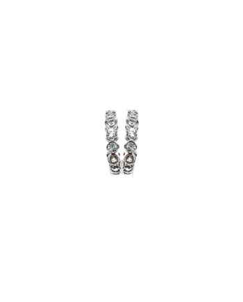 PIERCING EM PRATA DE LEI 925 COM TOPÁZIOS E RÓDIO BRANCO