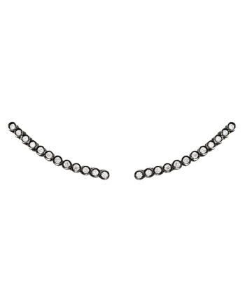EARCUFF EM PRATA DE LEI 925 COM TOPÁZIOS E NEGRO E RÓDIO NEGRO