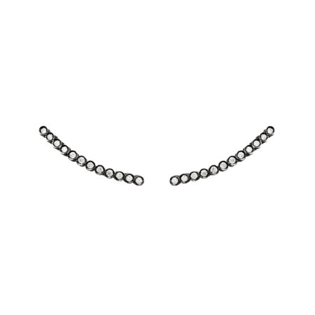 EARCUFF EM PRATA DE LEI 925 COM TOPÁZIOS E NEGRO E RÓDIO NEGRO