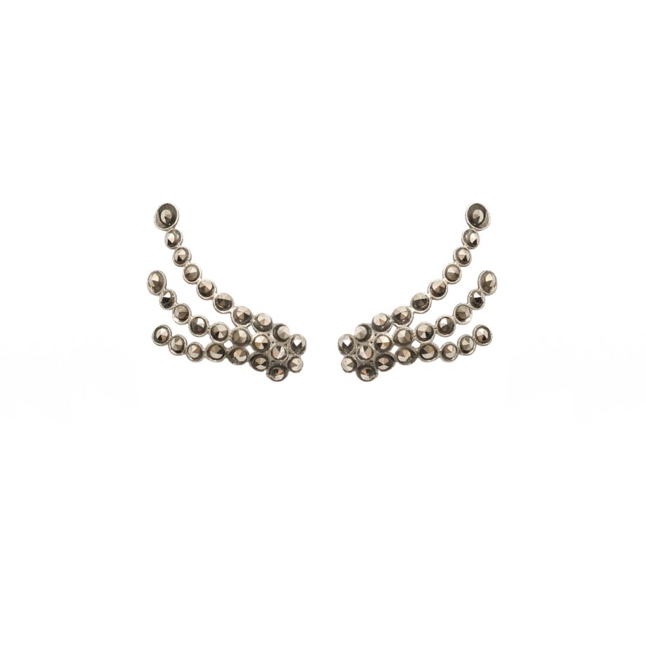 EARCUFF EM PRATA DE LEI 925 COM MARCASSITAS