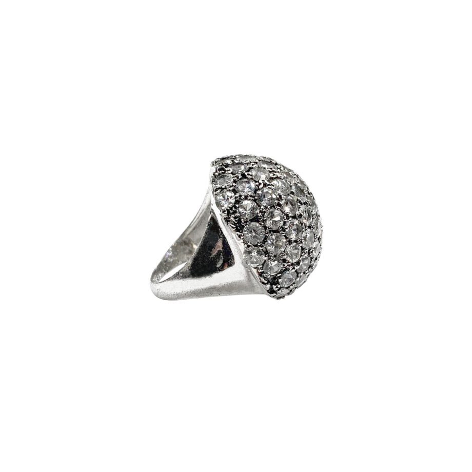 ANEL EM OURO 18K COM DIAMANTES E BANHO DE RÓDIO BRANCO