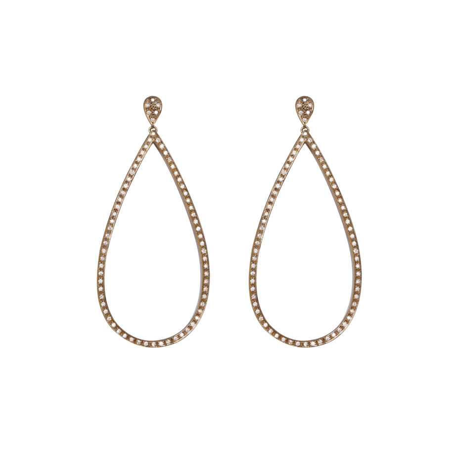 Brinco em ouro branco 18k com diamantes