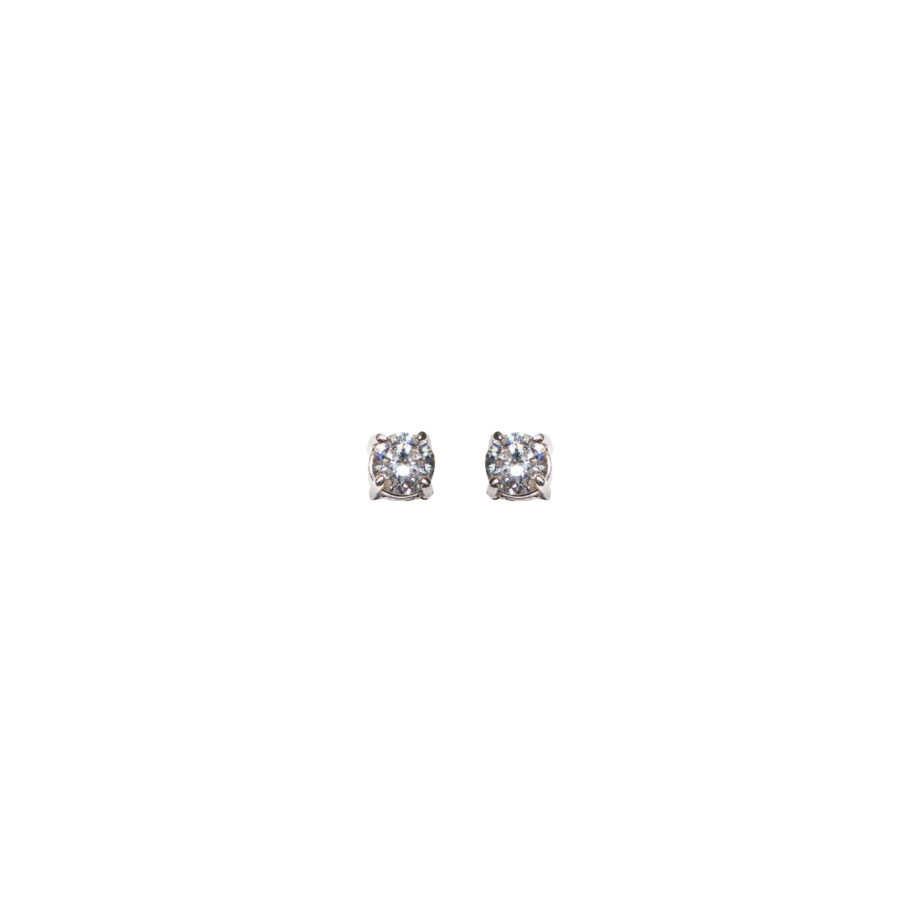 BRINCO EM OURO BRANCO 18K COM DIAMANTE