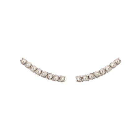 Earcuff riviera M prata 925 com perolas