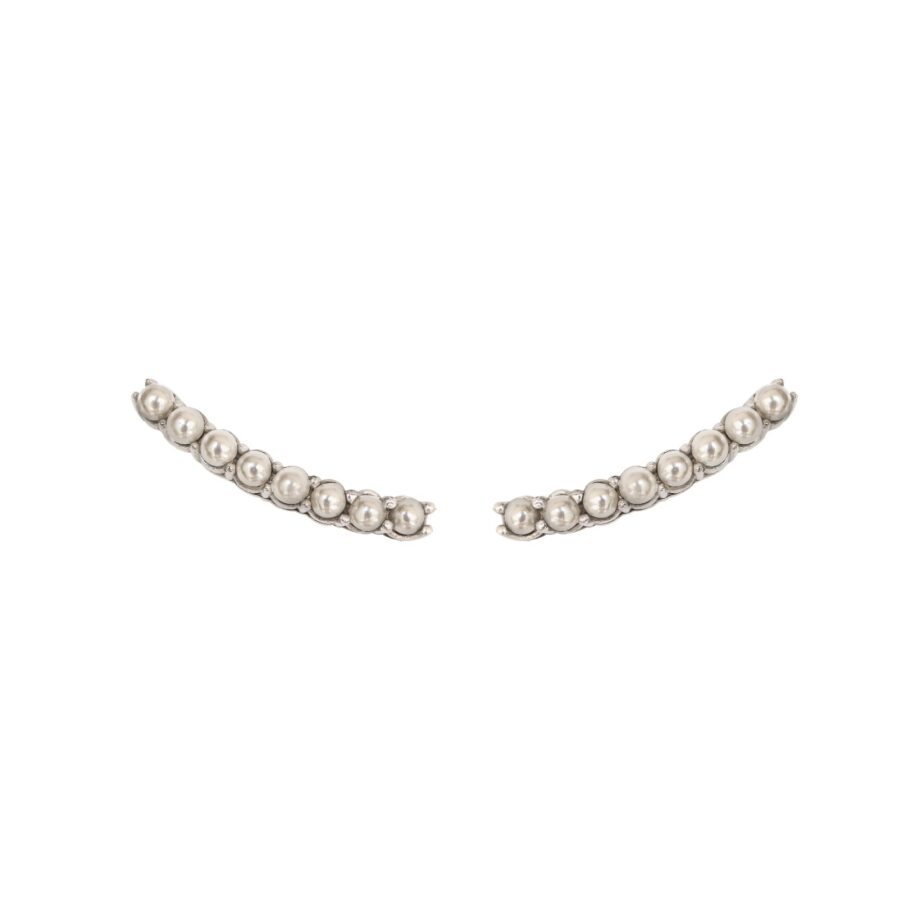 Earcuff riviera M prata 925 com perolas