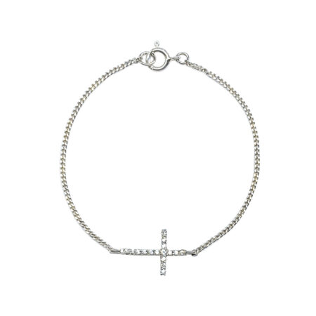 PULSEIRA EM PRATA DE LEI 925 COM ZIRCÔNIA E RÓDIO BRANCO